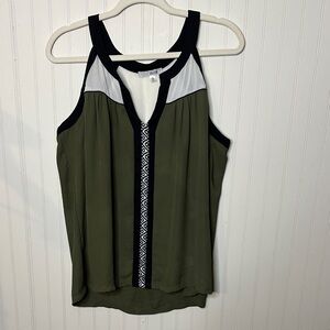 Stylish Olive and Black Tank Top